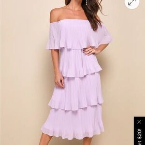 Lulu's Lavender Off-Shoulder Maxi Dress